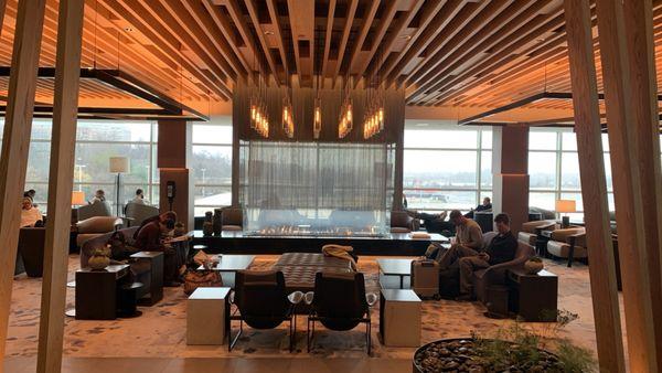 Lounge area overlooking terminal