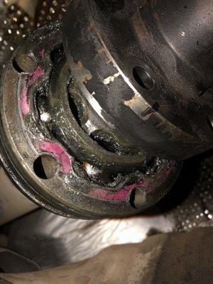 Driveshaft CV joint (failed) gasket.