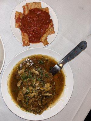 Veal Marsala with a side of rigatoni