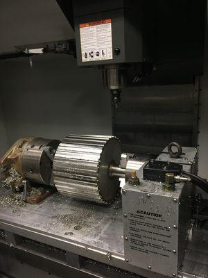 CNC machining grooves on rotary (4th axis)