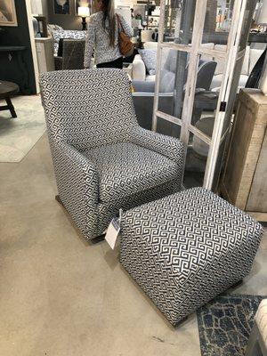 Swivel rocker with rocking ottoman