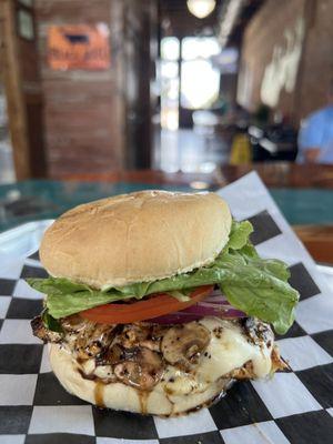 Grilled Mushroom and Swiss Chicken Sandwich