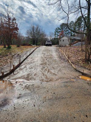 Incomplete driveway