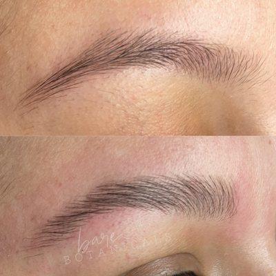 before + after brow lamination