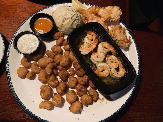 Endless Shrimp: Garlic Shrimp Scampi + Shrimp Rangoon + Popcorn Shrimp