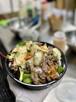 The bulgogi over rice was very delicious with an authentic Korean taste definitely  should try.