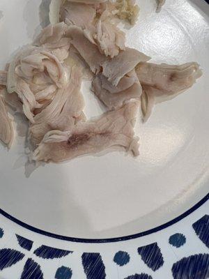 Turkey from the kids sandwich. Disgusting.