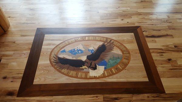 Custom wood inlay medallion