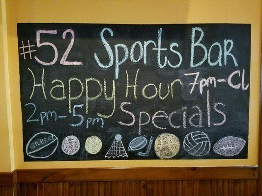 Weekday happy specials!