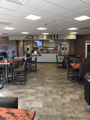 The deli is open at lunch, the steakhouse at night.