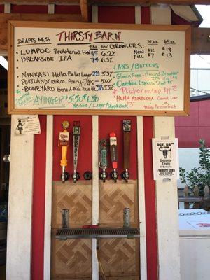 All local oregon craft beers and cider on tap, they even sold out on one today!