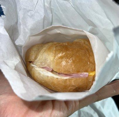 Ham, egg, and cheese croissant