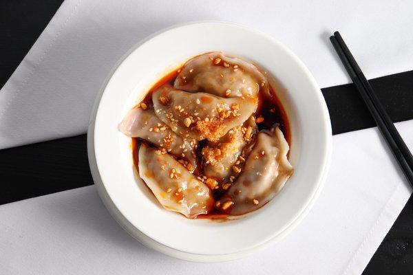 Szechuan (Pork) Dumplings in a sweet and spicy sauce