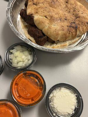 Beef Kebob(Cevapi) and sauces