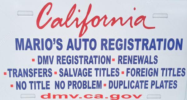 Mario's Auto Registration