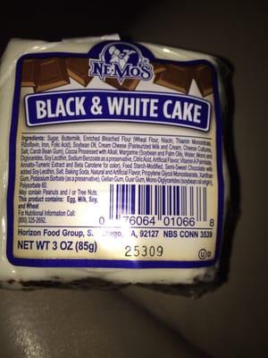 SD Natives...Nemo's old school square bite-sized cake...more flavors than just the banana & carrot cake. Black & white!!