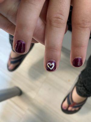 Heart from kids manicure