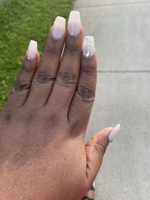 Milky white Nails