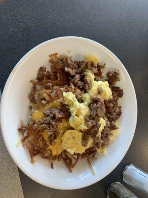 Sausage Egg & Cheese Hashbrown Bowl