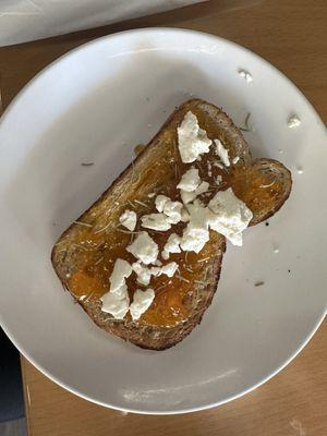 Apricot feta toast.