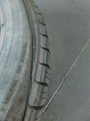 Gouged tire