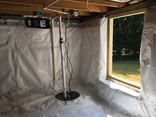 Crawl Space Encapsulation with Sump Pump by Crawl Space Ninja