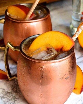 Ginger Peach Mule! Check out our blog for the recipe!