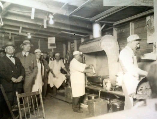 Suburban Fish Fry kitchen, October 30th, 1930.