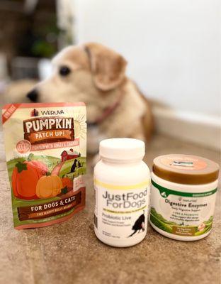 Alex is great with offering suggestions for Lulu's tummy issues. Complimentary pumpkin product