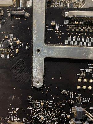 Missing screw for graphic card bracket