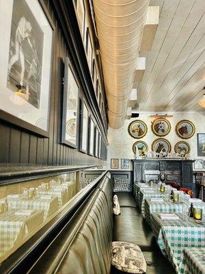 Wall lined Booths with pillows