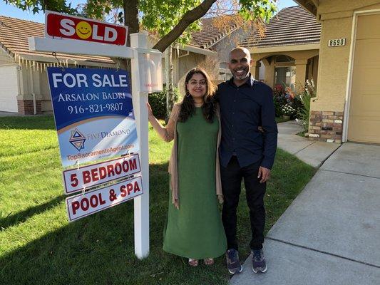 Congratulations to Erum & Mairaj on the sale of their home in Elk Grove! Sold quickly for 100% of the listing price. I'm very happy for you!