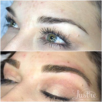 Microblading immediately after the service. Will heal 20% lighter.