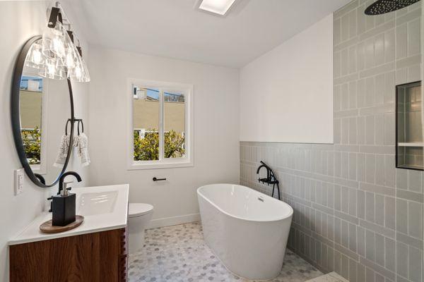 Remodeled bathroom. Full remodel of home took 13 weeks from start to finish.