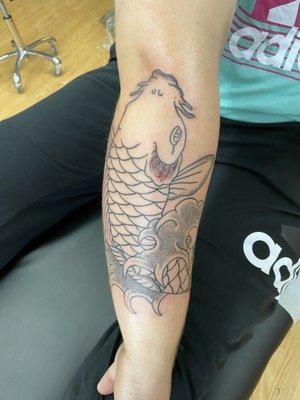 Traditional koi fish tattoo