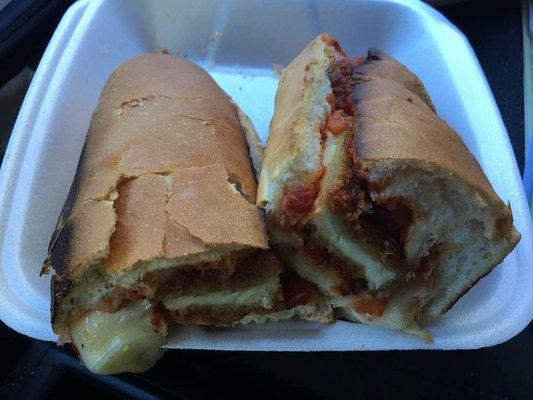 Chicken Parmigiana grinder, at Pizza Express in Torrington, CT.