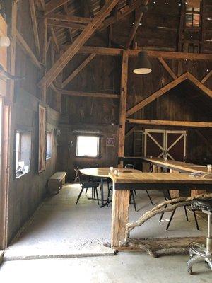 Inside of the barn