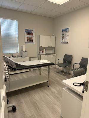 Renovated patient exam rooms.