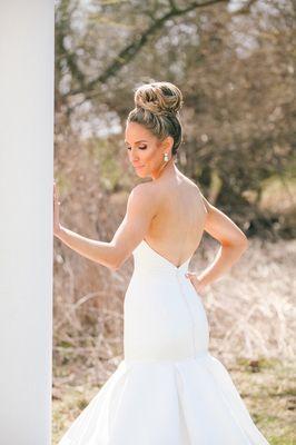 Wedding hair - high bun