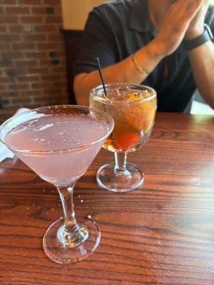 old fashioned and pomegranate margarita