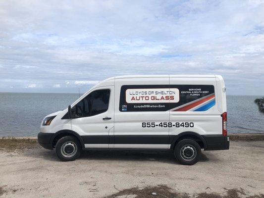 Lloyd's of Shelton Auto Glass service van.