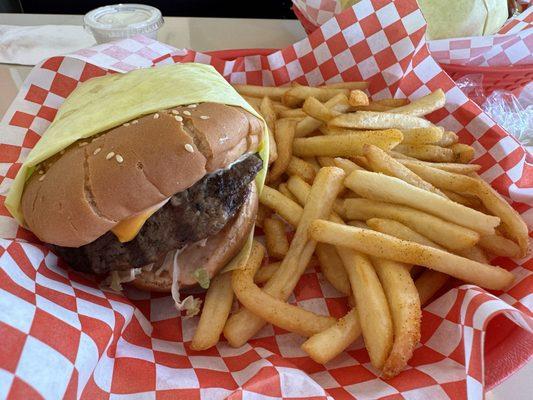 Bacon Cheese Burger with Fries