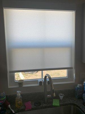 Shade over kitchen sink