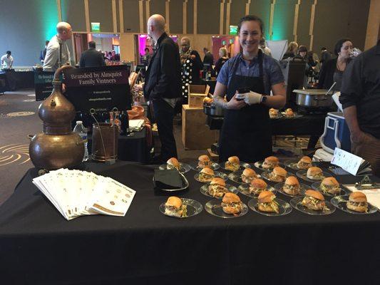 Our fabulous chef Leinani Wong slinging kalua pork sliders at The New Vintage event for Taste Washington.