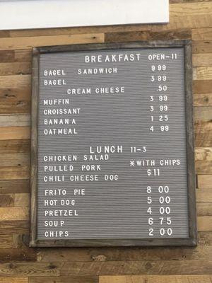 Food menu