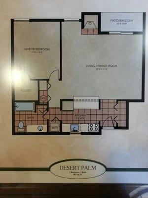 Desert Palm: 1 BR 1 Bathroom, 867 sf