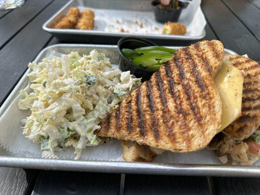 Chicken Pineapple Panini with slaw