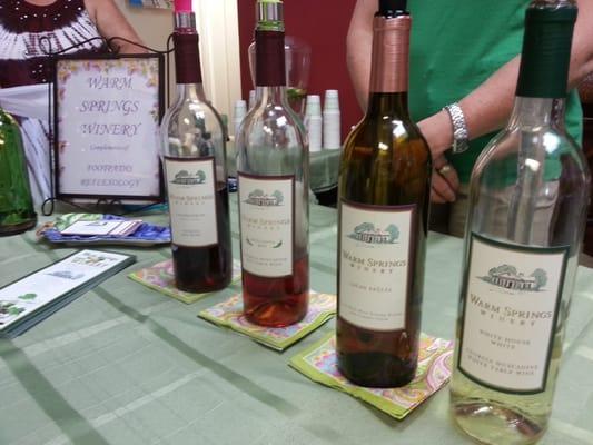 Wine tasting from warm springs