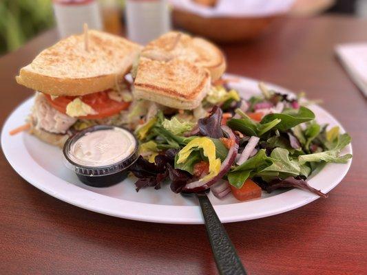 Loaded Veggie with turkey - no cheese and side salad