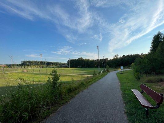 Walking trail around the park